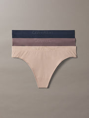Calvin Klein | Bonded Flex Seamless Thongs 3 Pack | Shoreline/ Cedar/ Sparrow