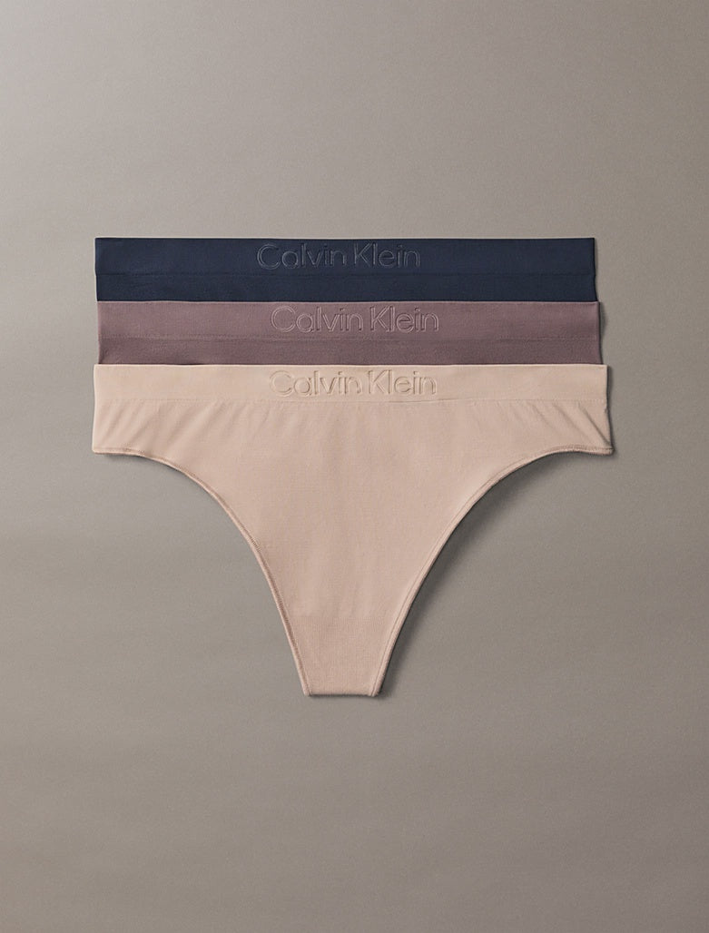 Calvin Klein | Bonded Flex Seamless Thongs 3 Pack | Shoreline/ Cedar/ Sparrow