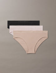 Calvin Klein | Bonded Flex Seamless Bikini Briefs 3 Pack | Black/ Cedar/ Eggshell
