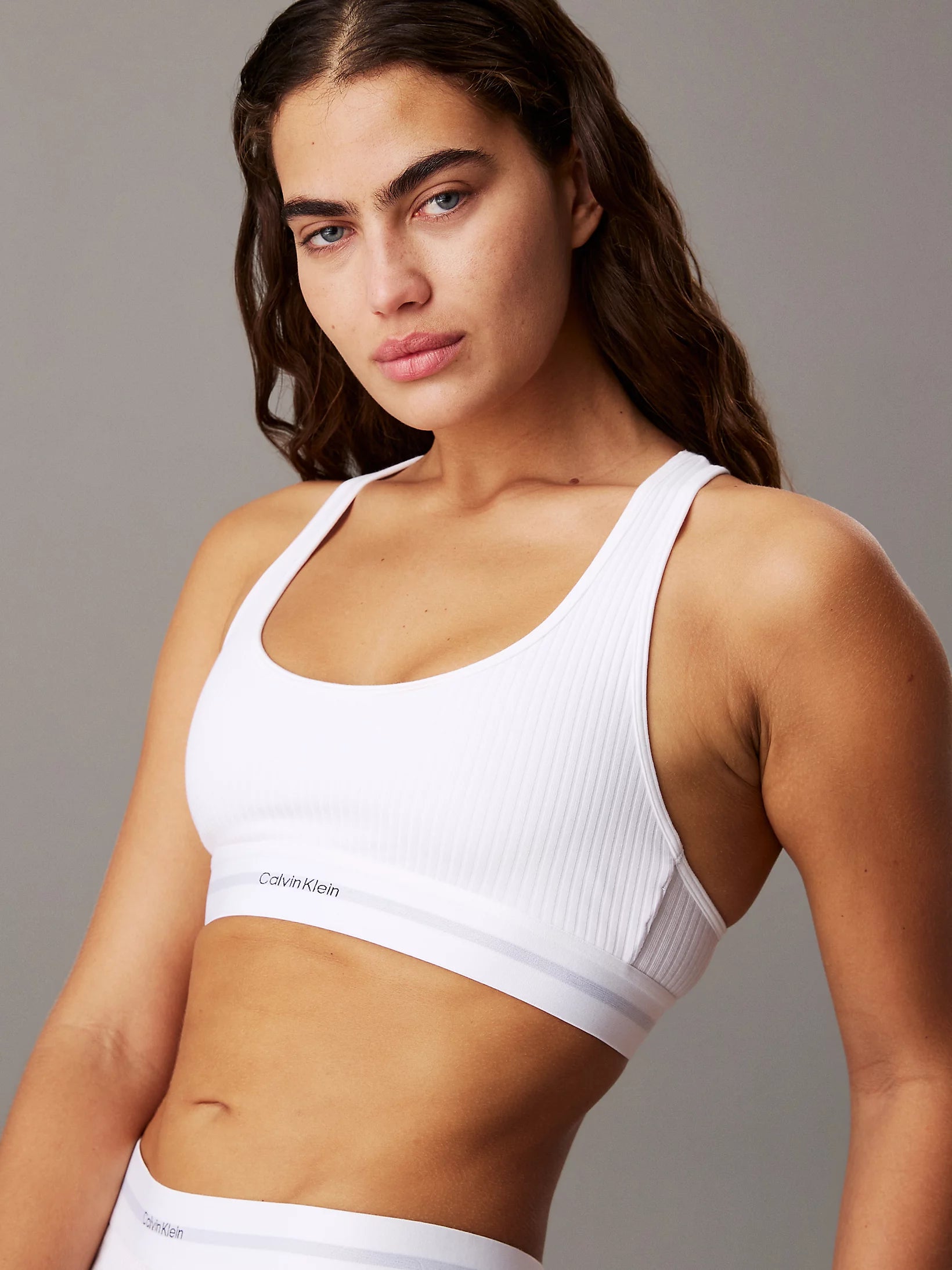 Calvin Klein | Cotton Modal Rib Bralette | White