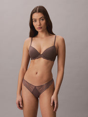 Calvin Klein | Sensual Stretch Lace Thong | Botanical Brown