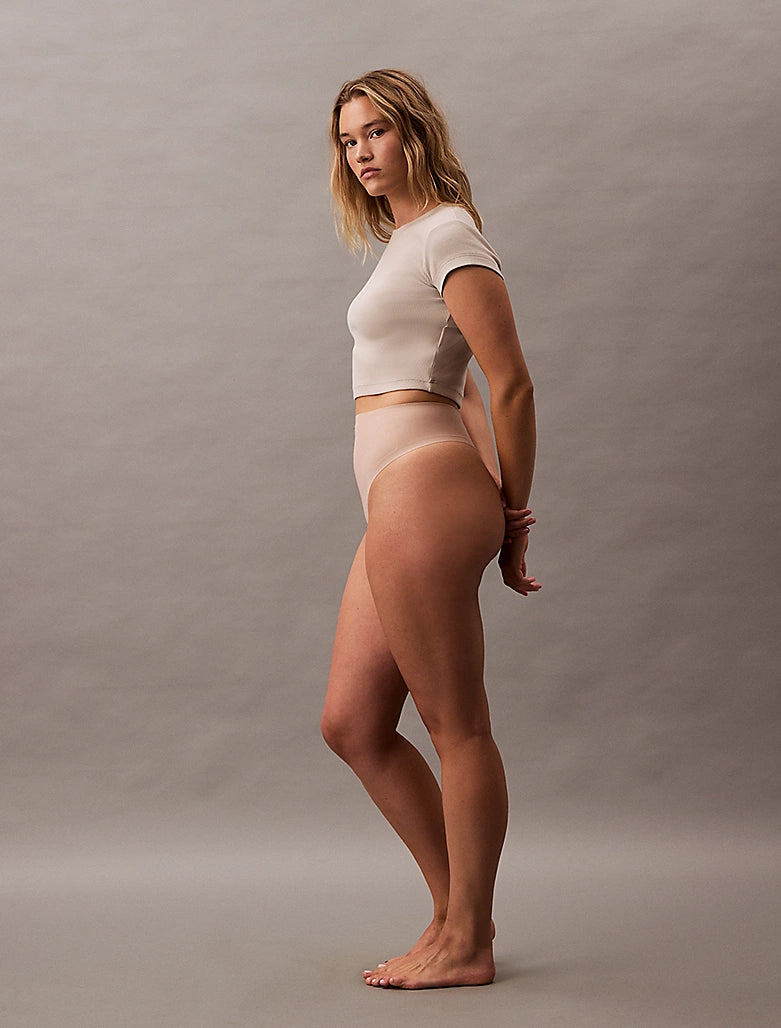 Calvin Klein | Stay Put Mesh  Sculpted Shapewear Thong | Cedar