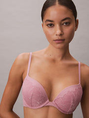 Calvin Klein | Perfectly Fit Lace Push Up Plunge Bra | Soft Mauve