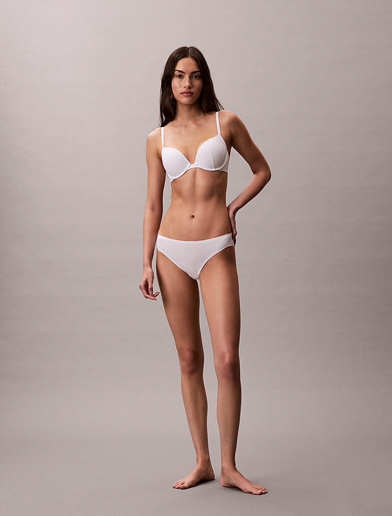 Calvin Klein | Perfectly Fit Lace Push Up Plunge Bra | White