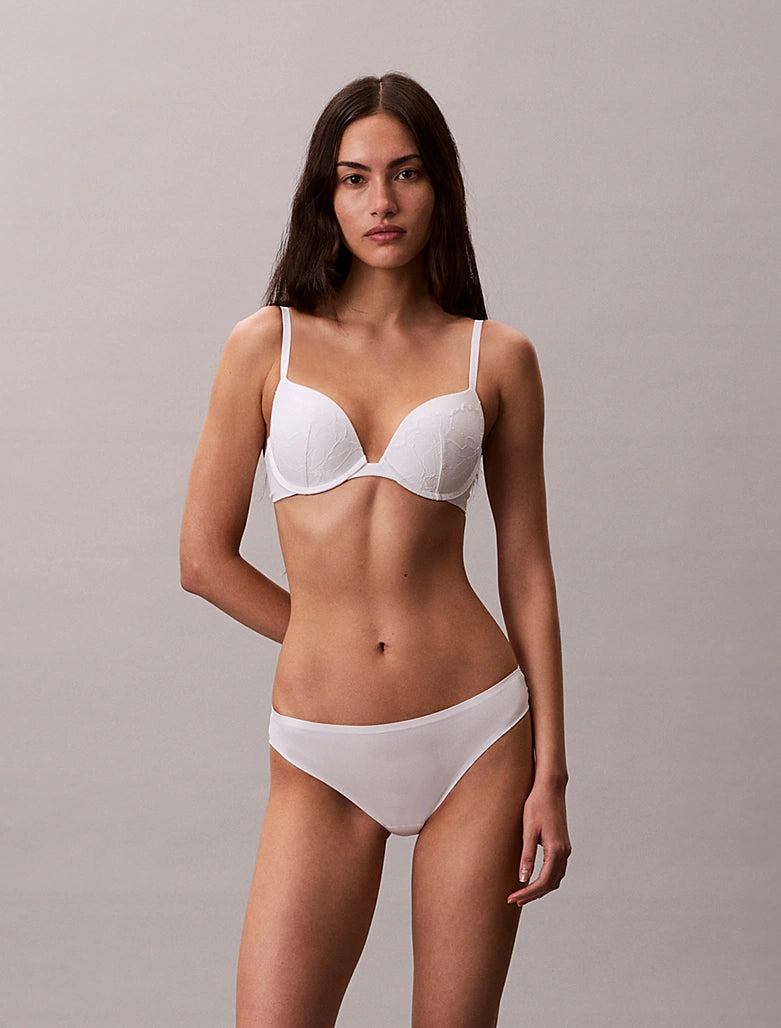 Calvin Klein | Perfectly Fit Lace Push Up Plunge Bra | White