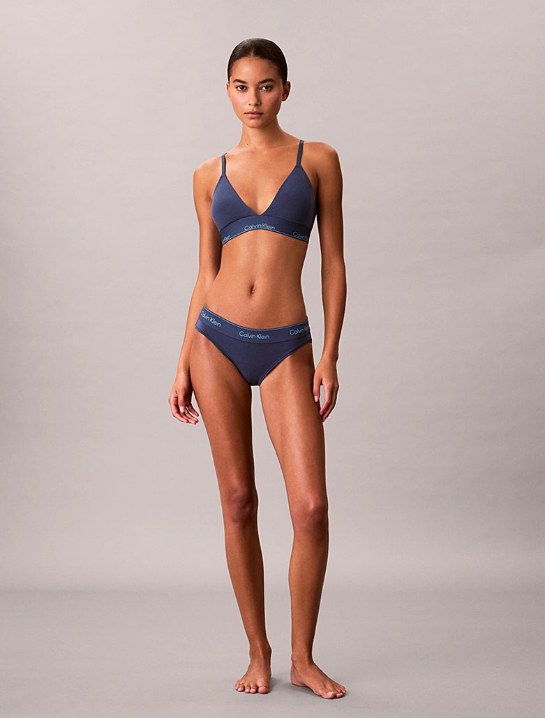 Calvin Klein | Icon Cotton Modal Lightly Lined Triangle Bralette | Dark Denim