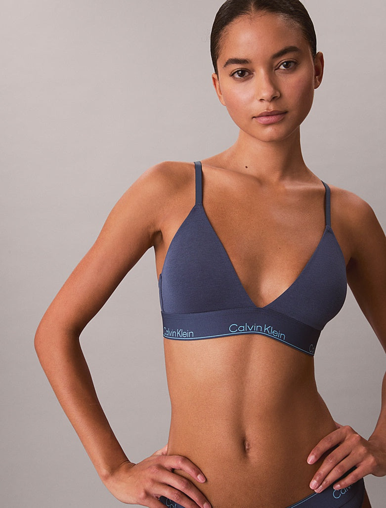 Calvin Klein | Icon Cotton Modal Lightly Lined Triangle Bralette | Dark Denim