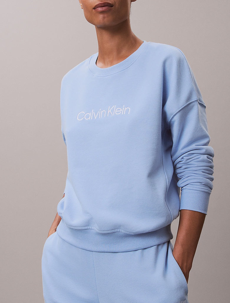 Calvin Klein | Cotton Terry Blend Lounge Sweatshirt | Frozen Fjord
