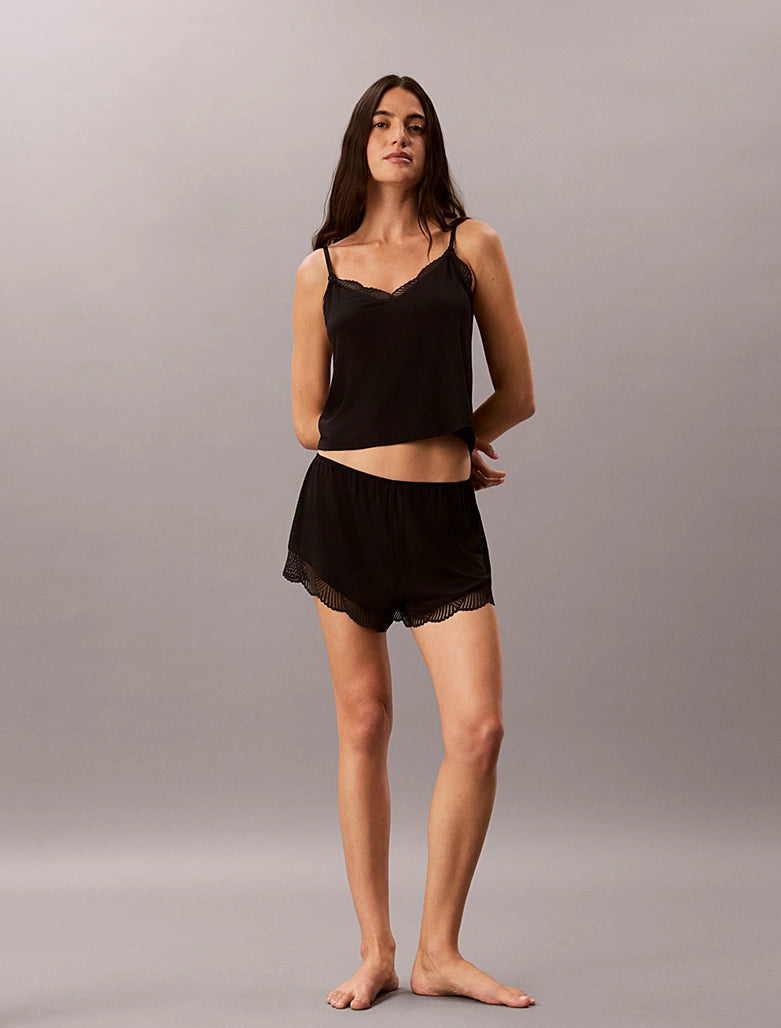 Calvin Klein | Modal Rib Lace Cami Top | Black