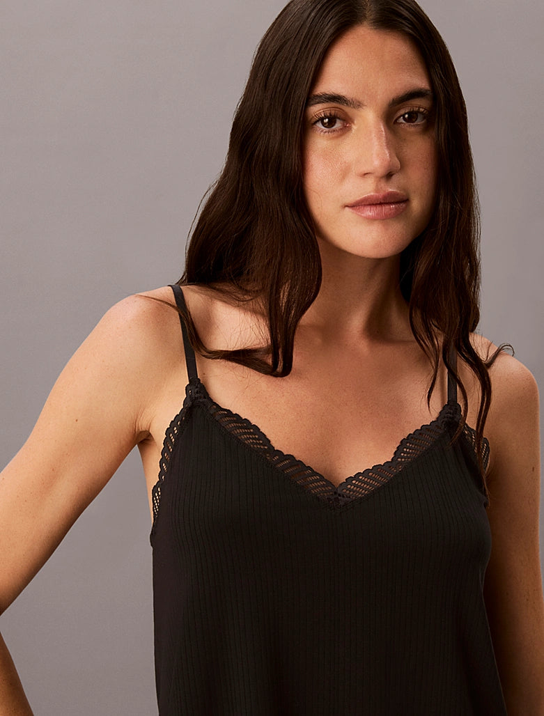 Calvin Klein | Modal Rib Lace Cami Top | Black