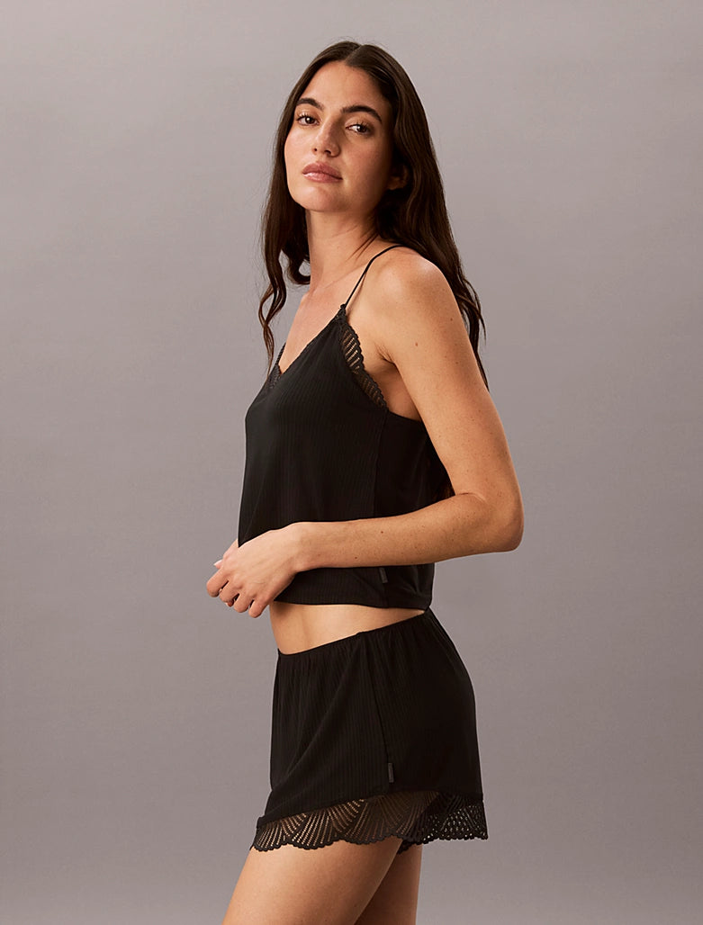 Calvin Klein | Modal Rib Lace Cami Top | Black