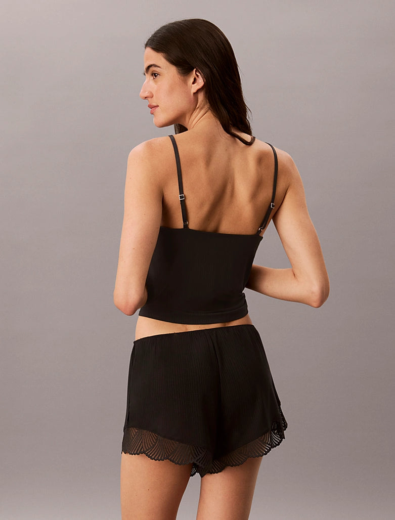 Calvin Klein | Modal Rib Lace Cami Top | Black