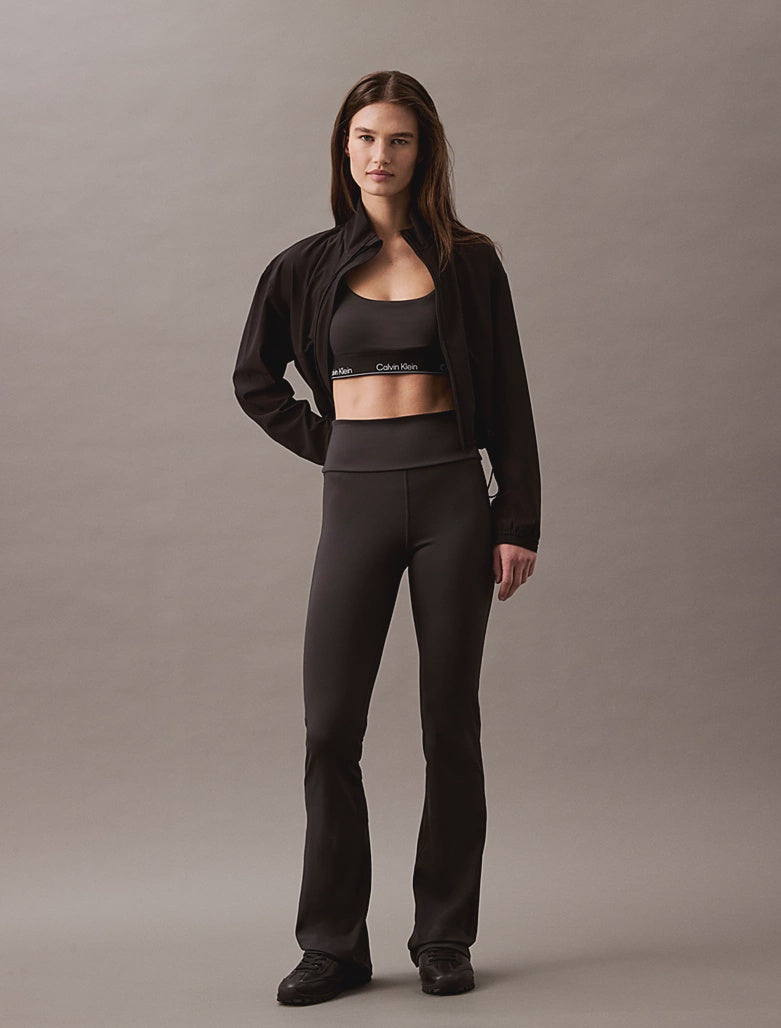 Calvin Klein | Quick-Dry High Rise Flared Gym Leggings | Black