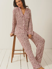 Stripe & Stare | Long Pyjama Set | Liquorice Leopard