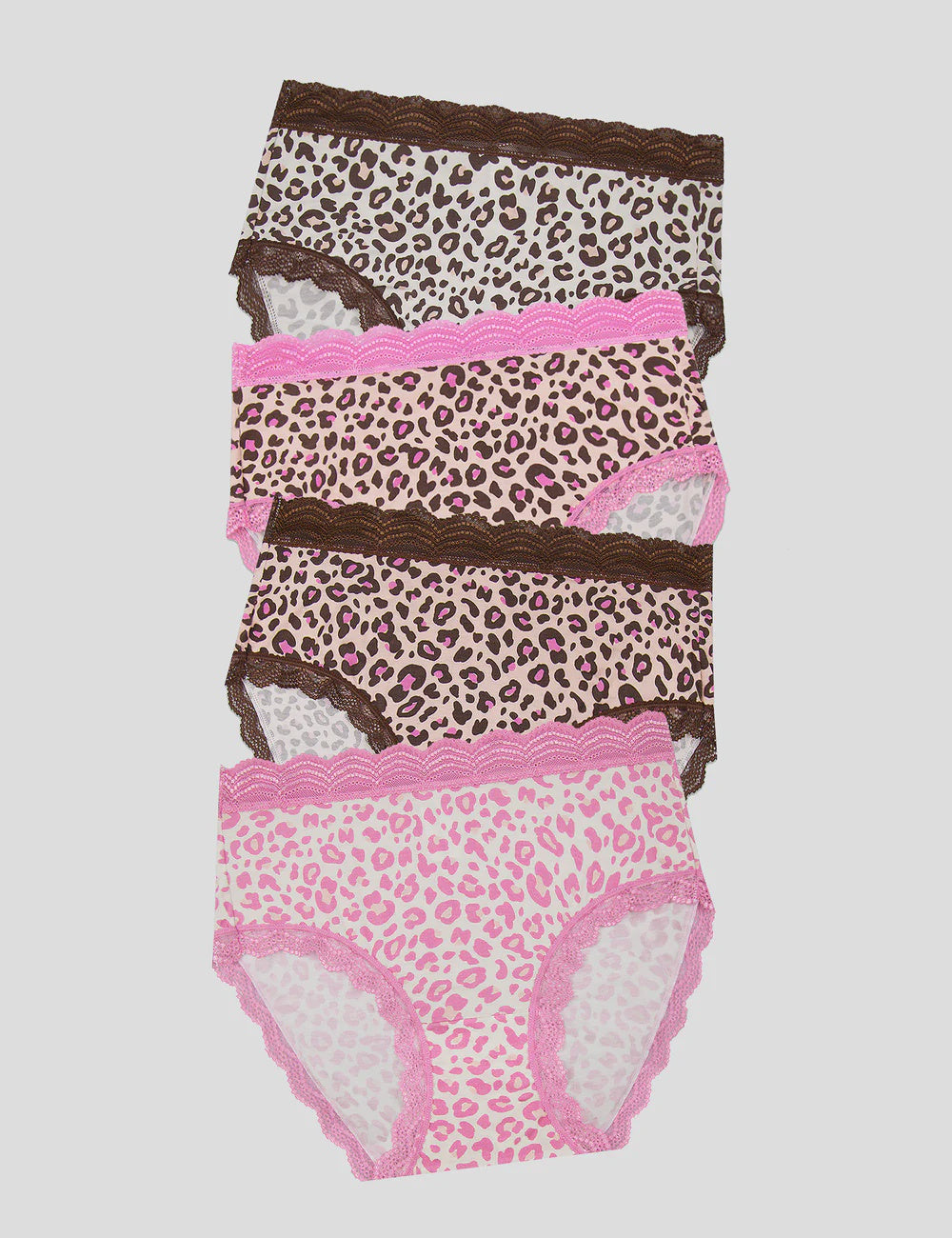 Stripe & Stare | High Rise Four Pack | Liquorice Leopard