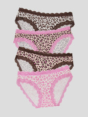 Stripe & Stare | The Original Knicker Four Pack | Liquorice Leopard