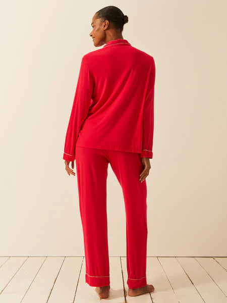 Stripe & Stare | Long Pyjama Set | Lipstick Red
