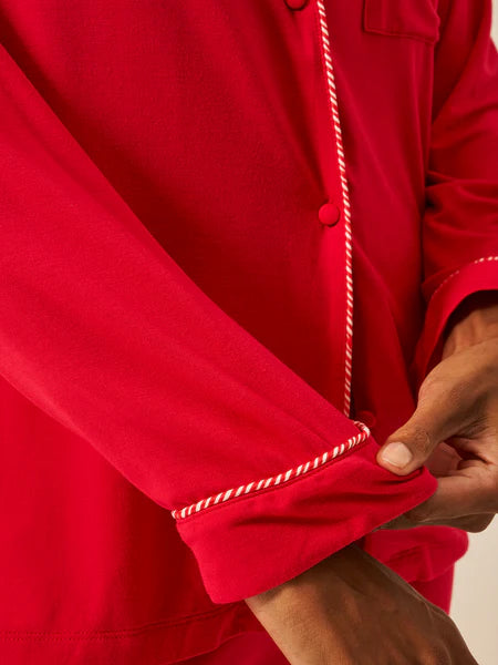 Stripe & Stare | Long Pyjama Set | Lipstick Red