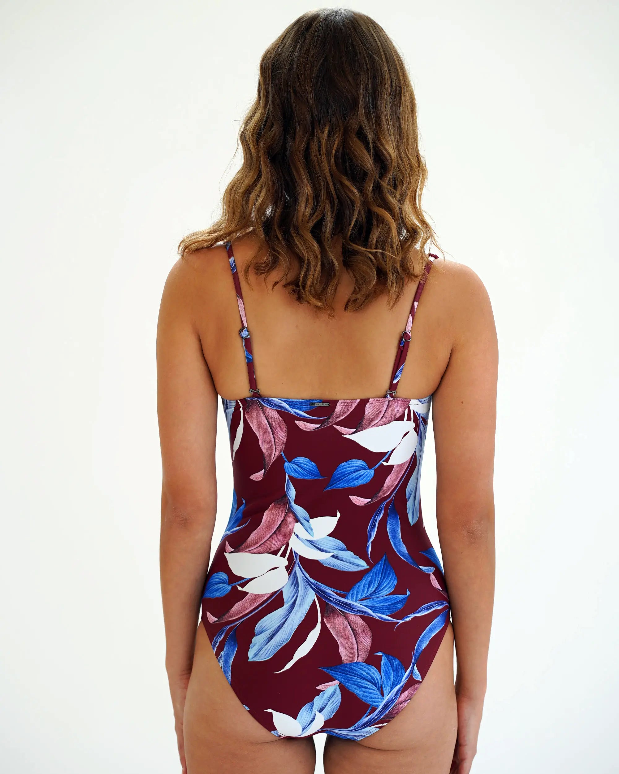Moontide | Botanica Fuller Cup Twist Swimsuit | Maroon