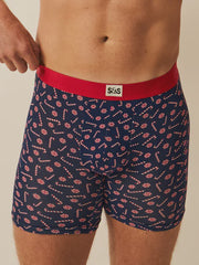 Stripe & Stare | Men's Boxer | Navy Candy Cane Swirl