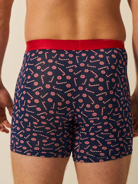 Stripe & Stare | Men's Boxer | Navy Candy Cane Swirl