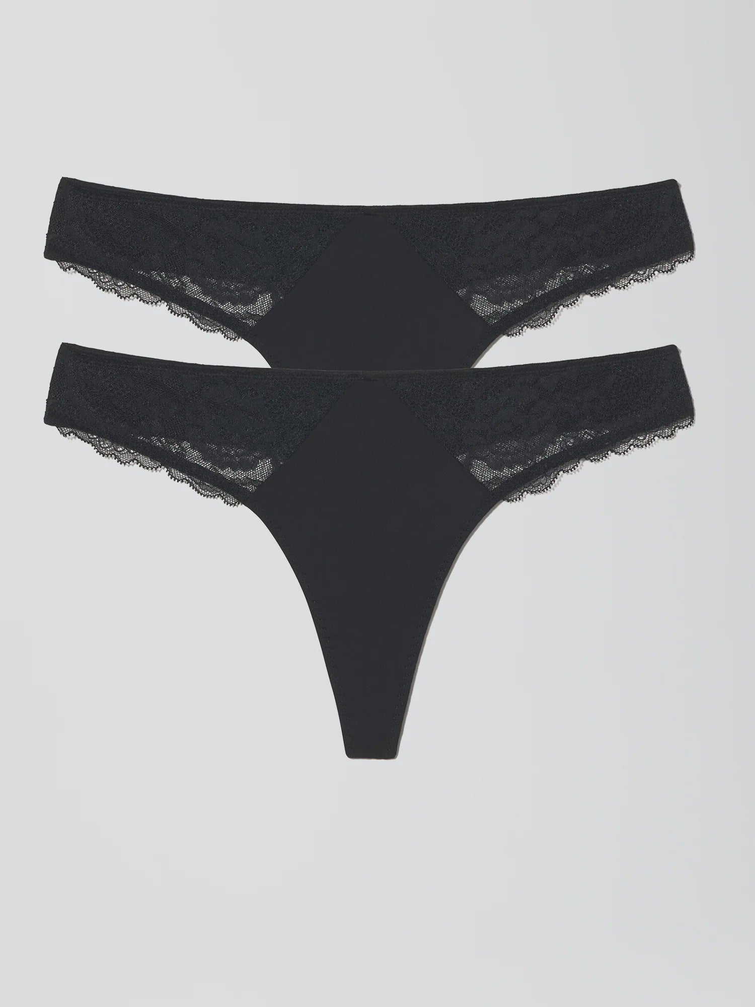 Skarlett Blue | Minx Lace Trim Thong 2-Pack | Black