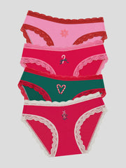 Stripe & Stare | The Original Knicker Four Pack | Mistletoe Kisses