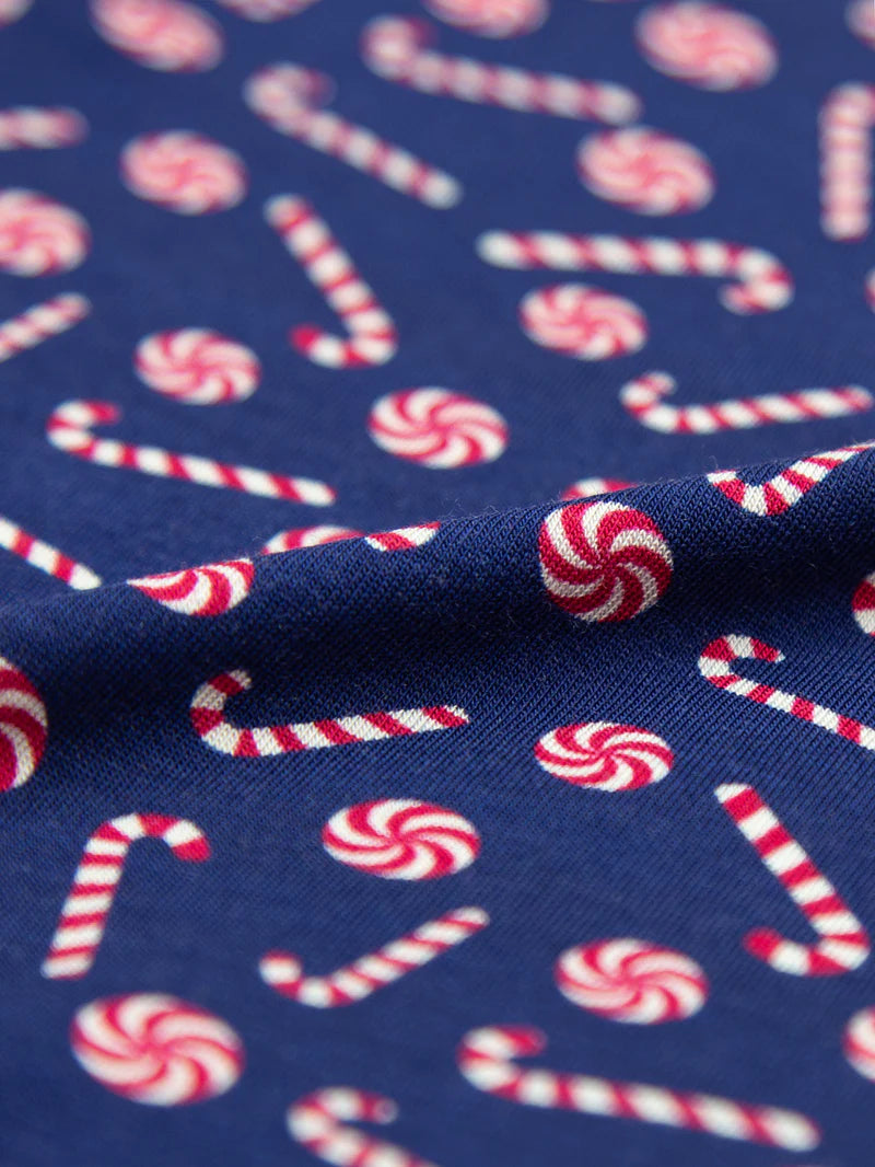 Stripe & Stare | Men's Boxer | Navy Candy Cane Swirl