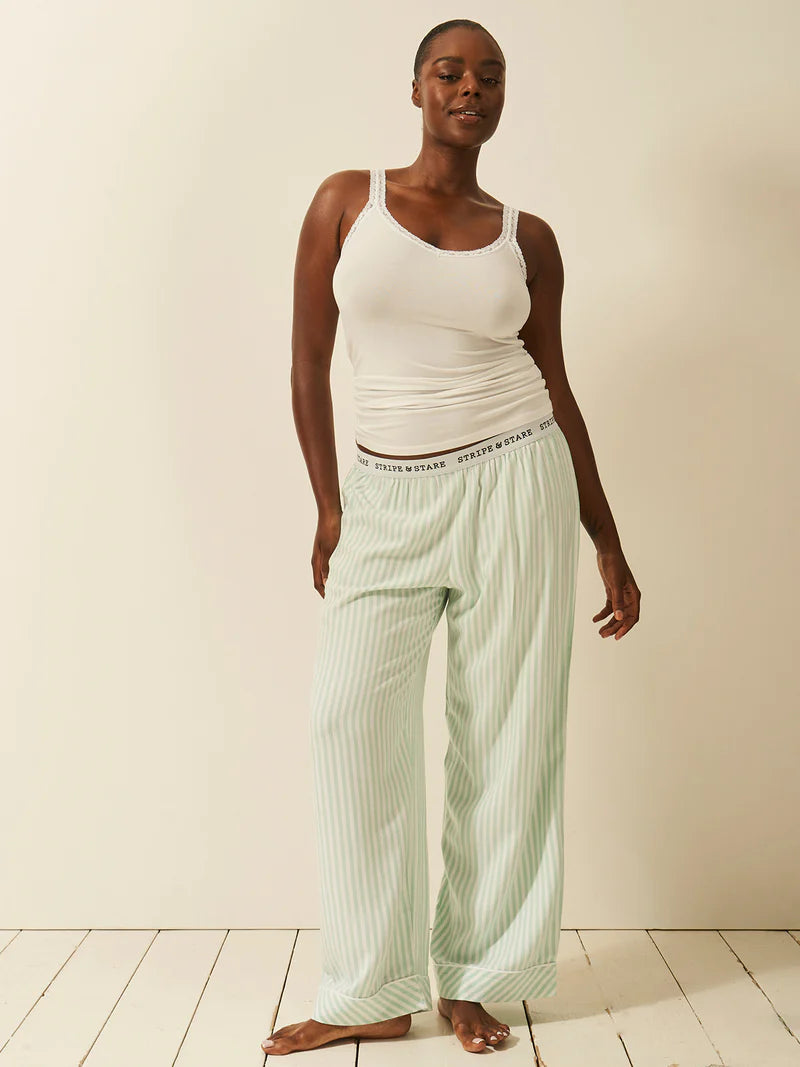 Stripe & Stare | Lace Cami | White