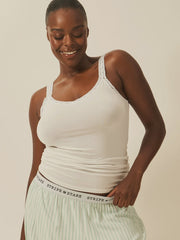 Stripe & Stare | Lace Cami | White