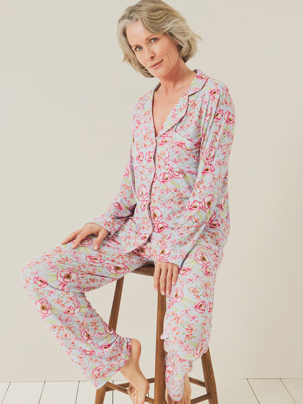 Stripe & Stare | Long Pyjama Set | Poppy Pastel
