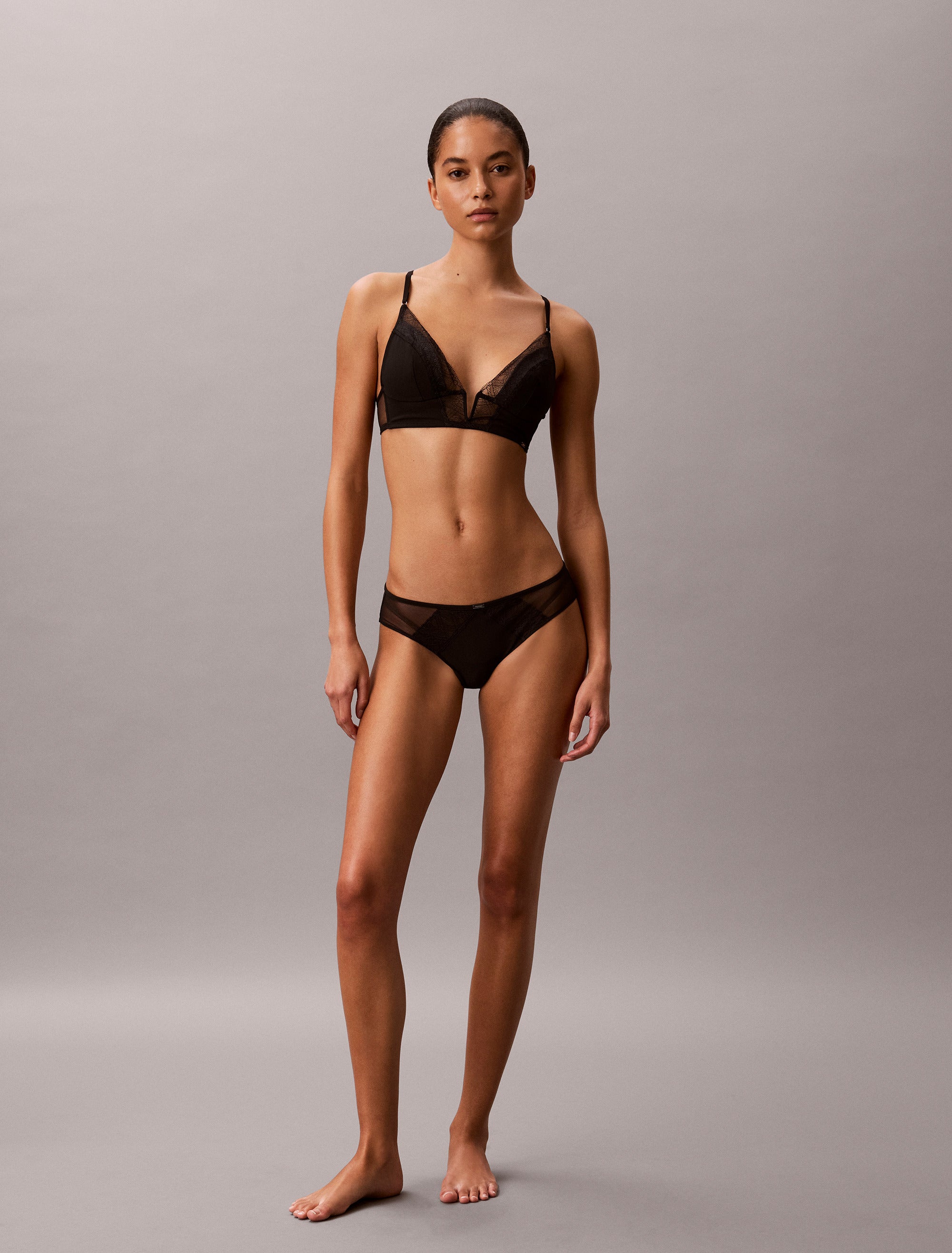 Calvin Klein | CK Black Lightly Lined Triangle Bralette | Black