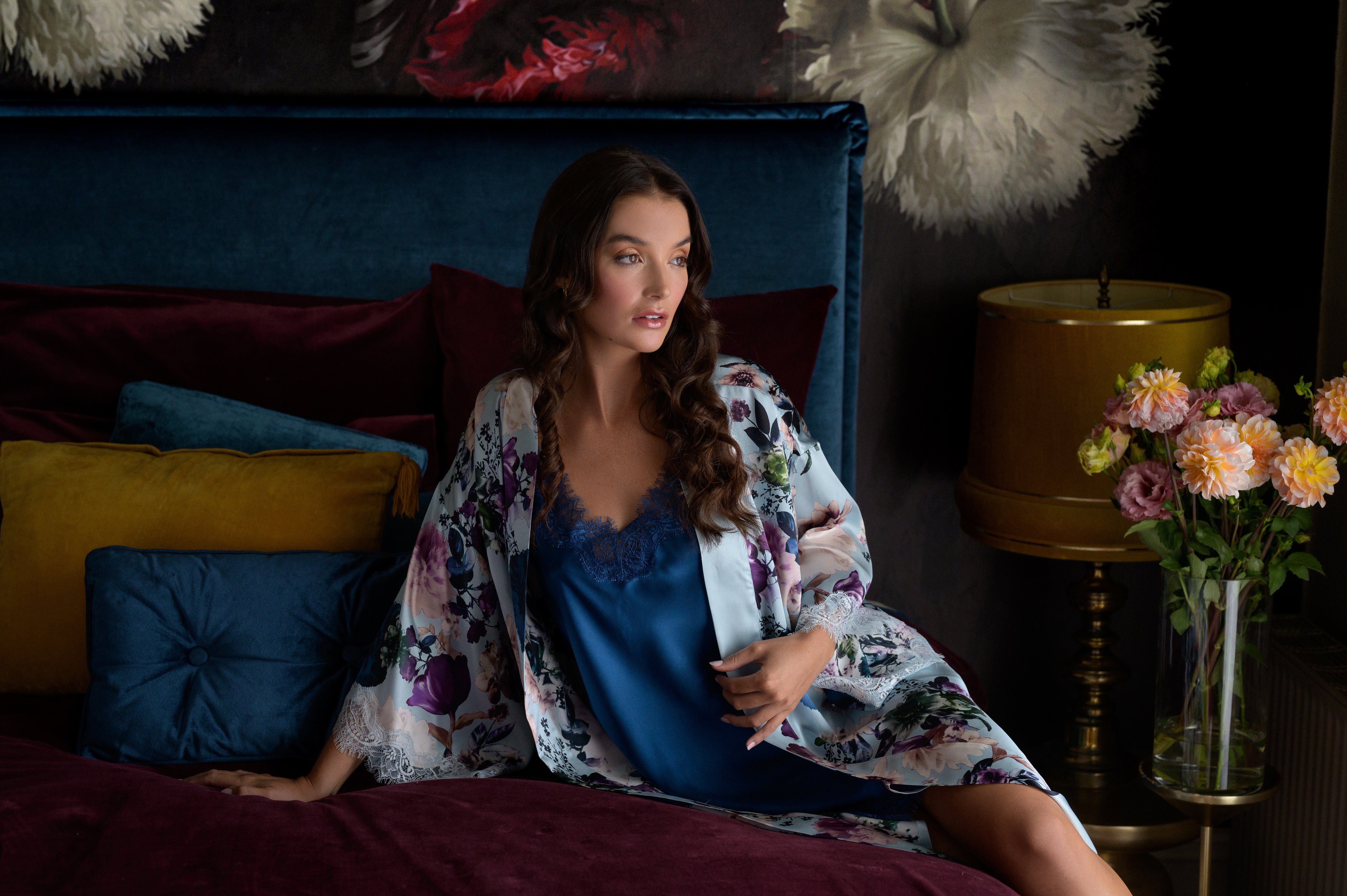 Sainted Sisters | Scarlett Silk Kimono | Moody Blooms