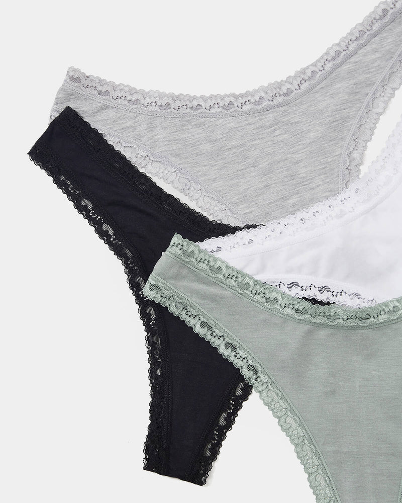 Stripe & Stare | Thong Four Pack | Basics Mix