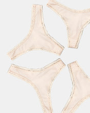Load image into Gallery viewer, Stripe &amp; Stare | Thong Four Pack | Sand
