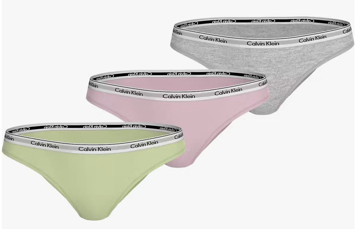 Calvin Klein | Icon Logo 3 Pack Bikini Briefs | Green/Pink/Grey