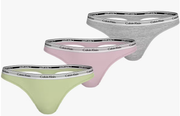 Calvin Klein | Icon Logo 3 Pack Thongs | Green/Pink/Grey