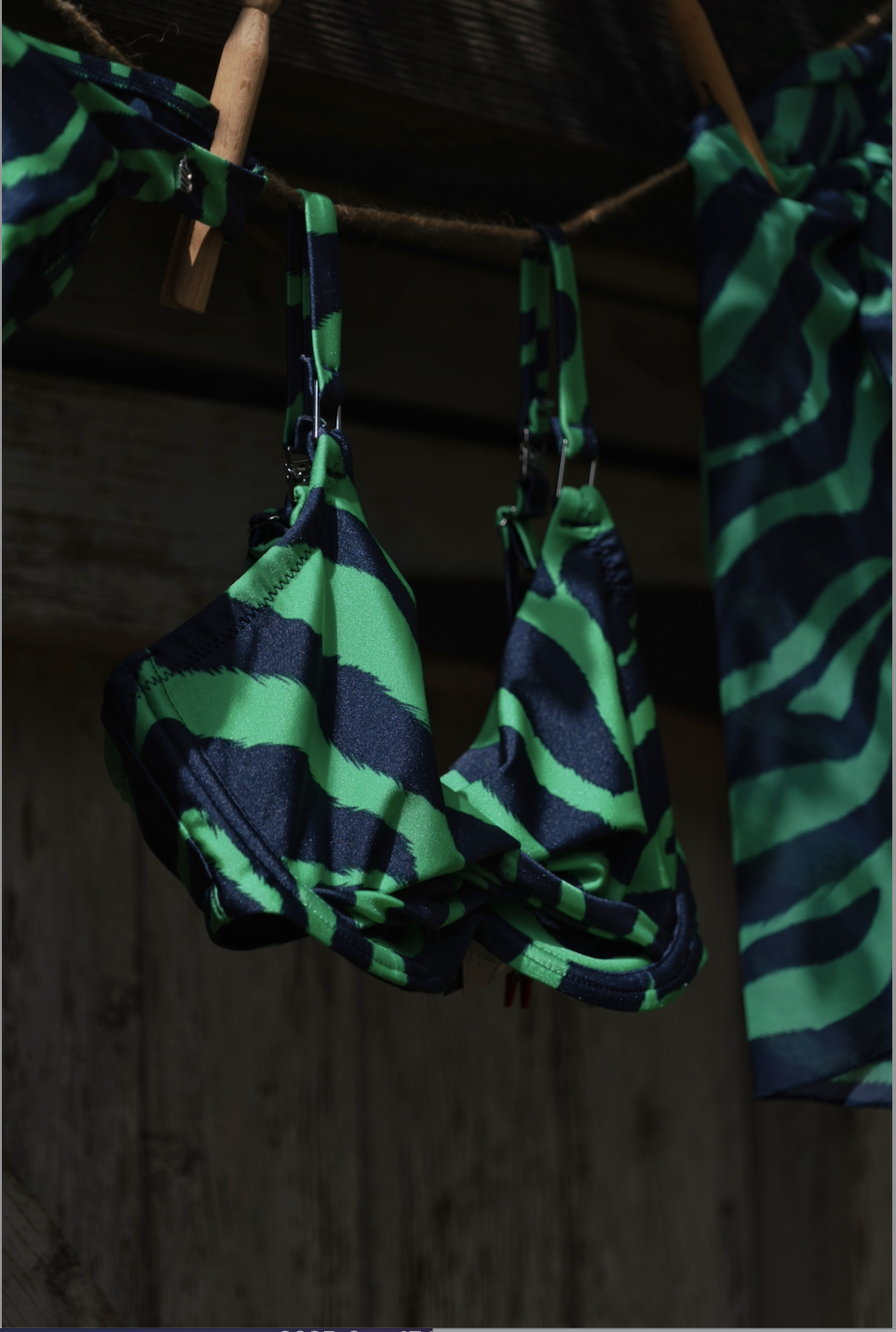 Beachlife | Full Cup Bikini Top | Green Tiger