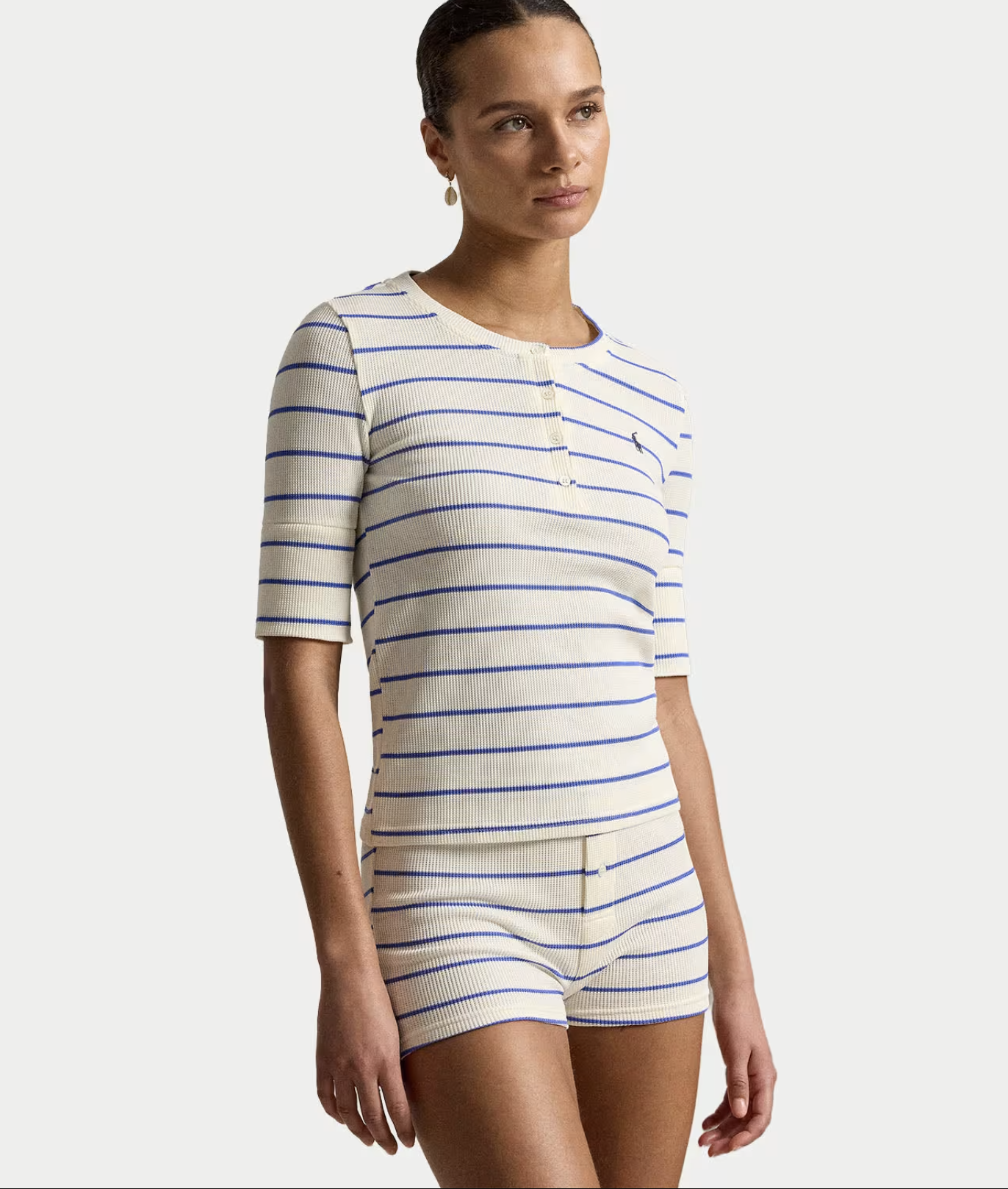 Ralph Lauren | Henley Short Sleep Set | Blue Stripe