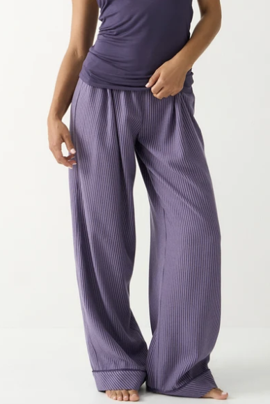 Stripe & Stare |Soft Brushed Woven Pyjama Bottoms | Night Fog |
