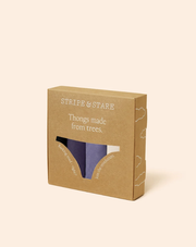 Stripe & Stare | Thong Four Pack | Night Fog