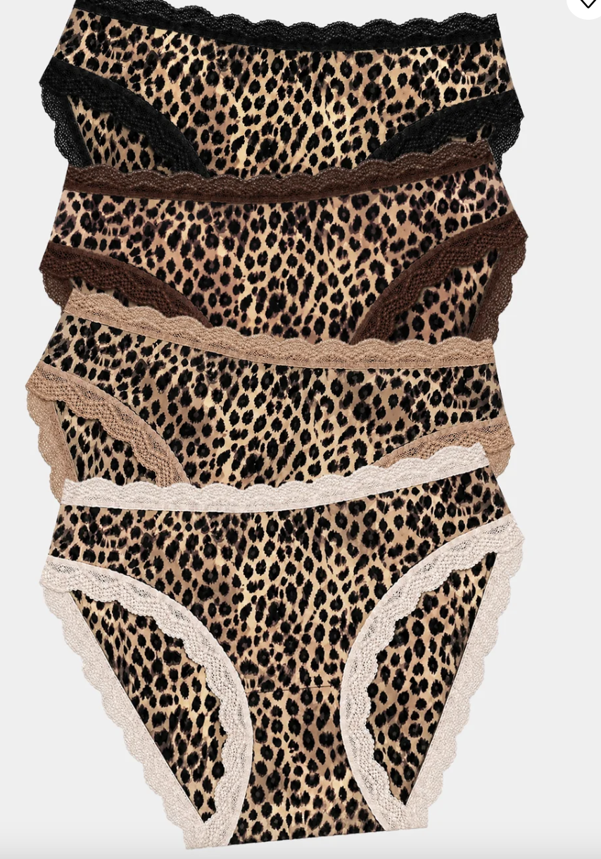 Stripe & Stare|Mid Rise Four Pack|Leopard