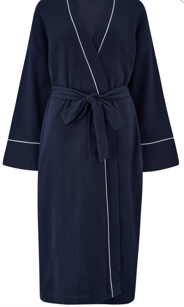 Pour Moi|Waffle Dressing Gown|Navy