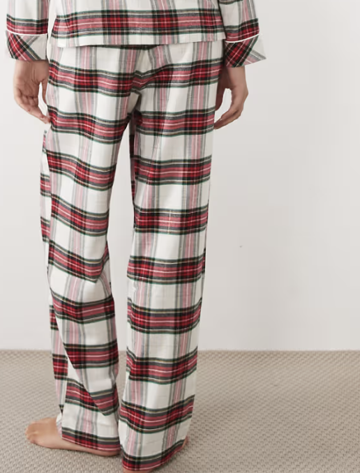 Ralph Lauren | Brushed Cotton Sleeve Pant | Cream Plaid