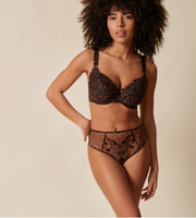 Gossard | Floral Leopard Padded Plunge Bra | Leopard Print