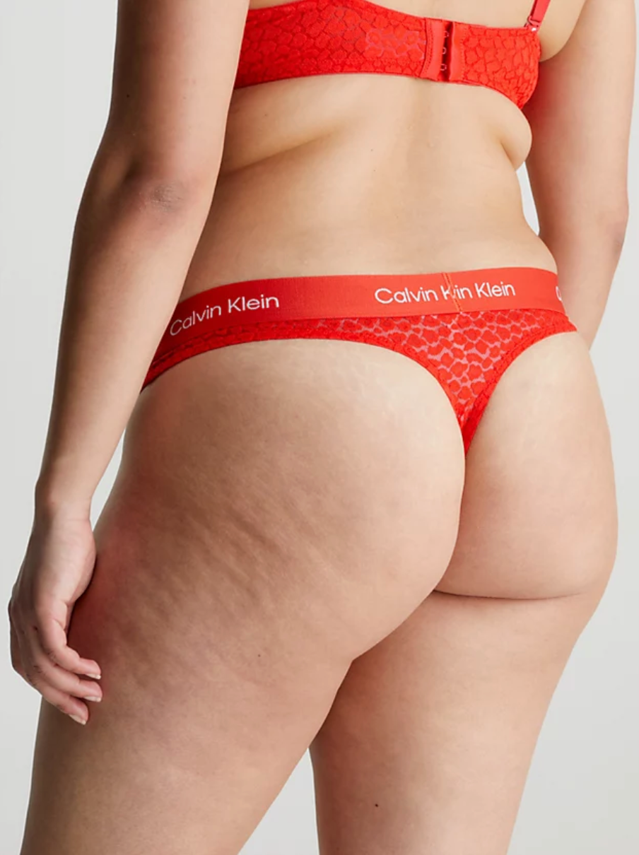 Calvin klein sales red lace thong