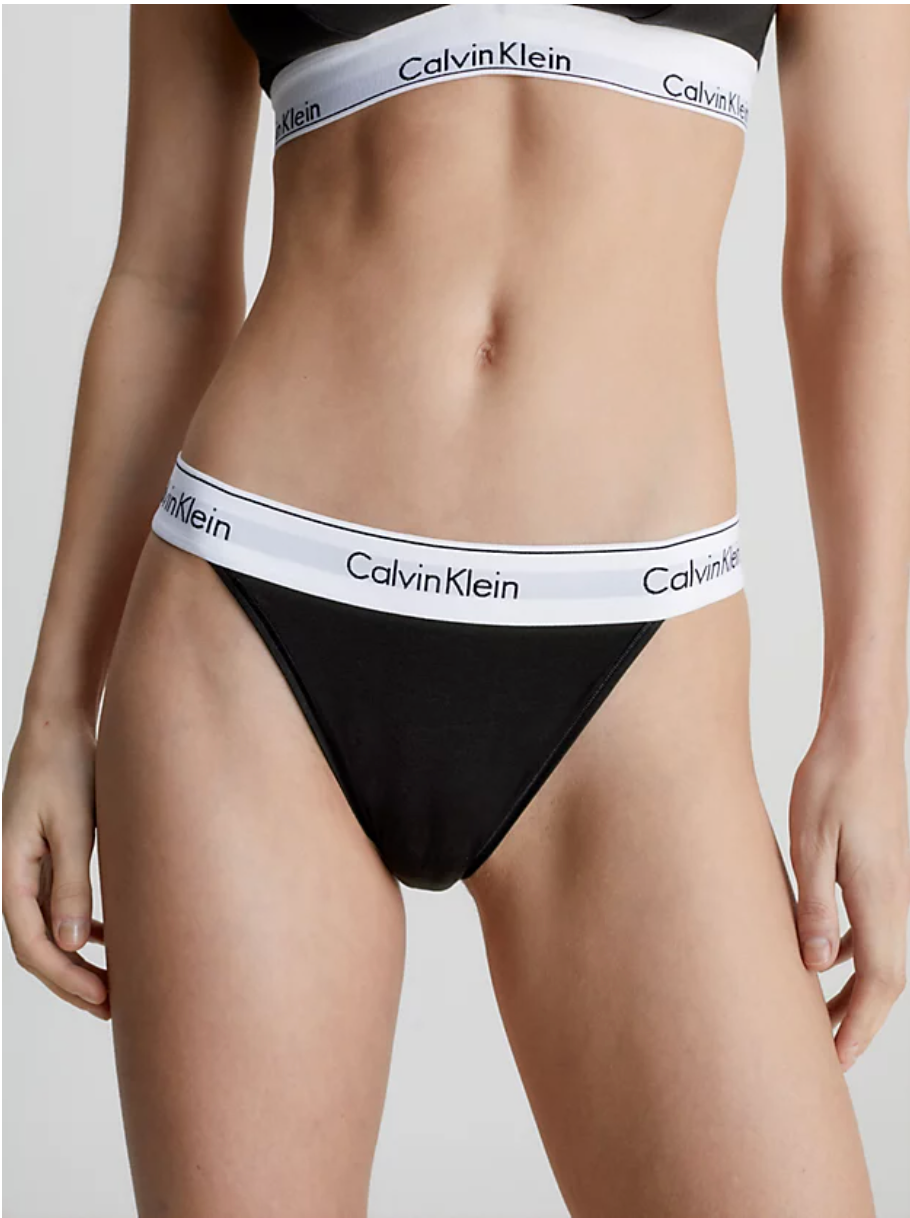 Calvin Klein | Modern Cotton High Leg Tanga | Black