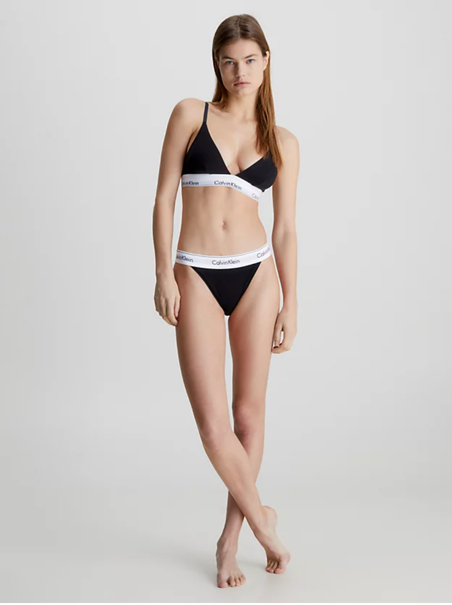 Calvin Klein | Modern Cotton High Leg Tanga | Black