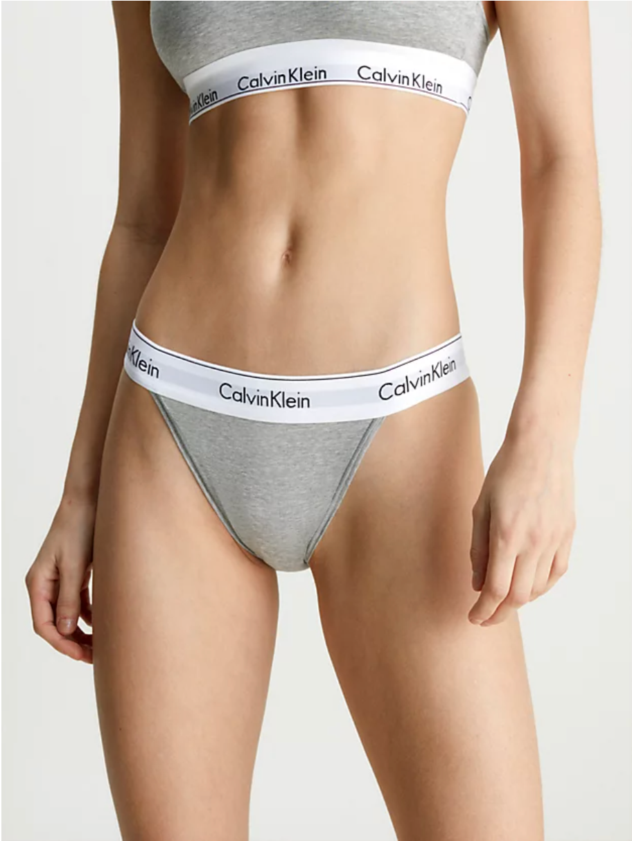 Calvin Kein | Modern Cotton High Leg Tanga | Grey Heather