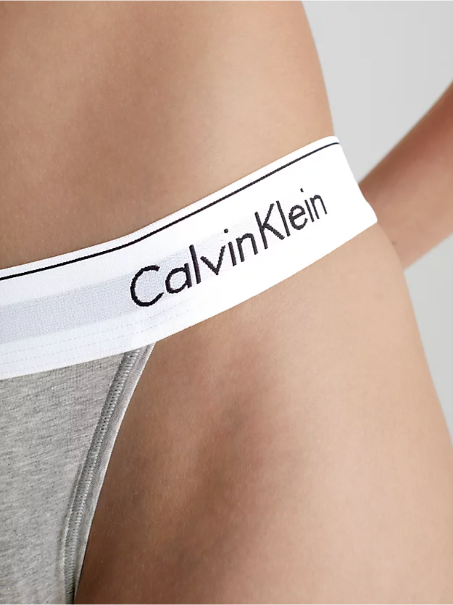 Calvin Kein | Modern Cotton High Leg Tanga | Grey Heather